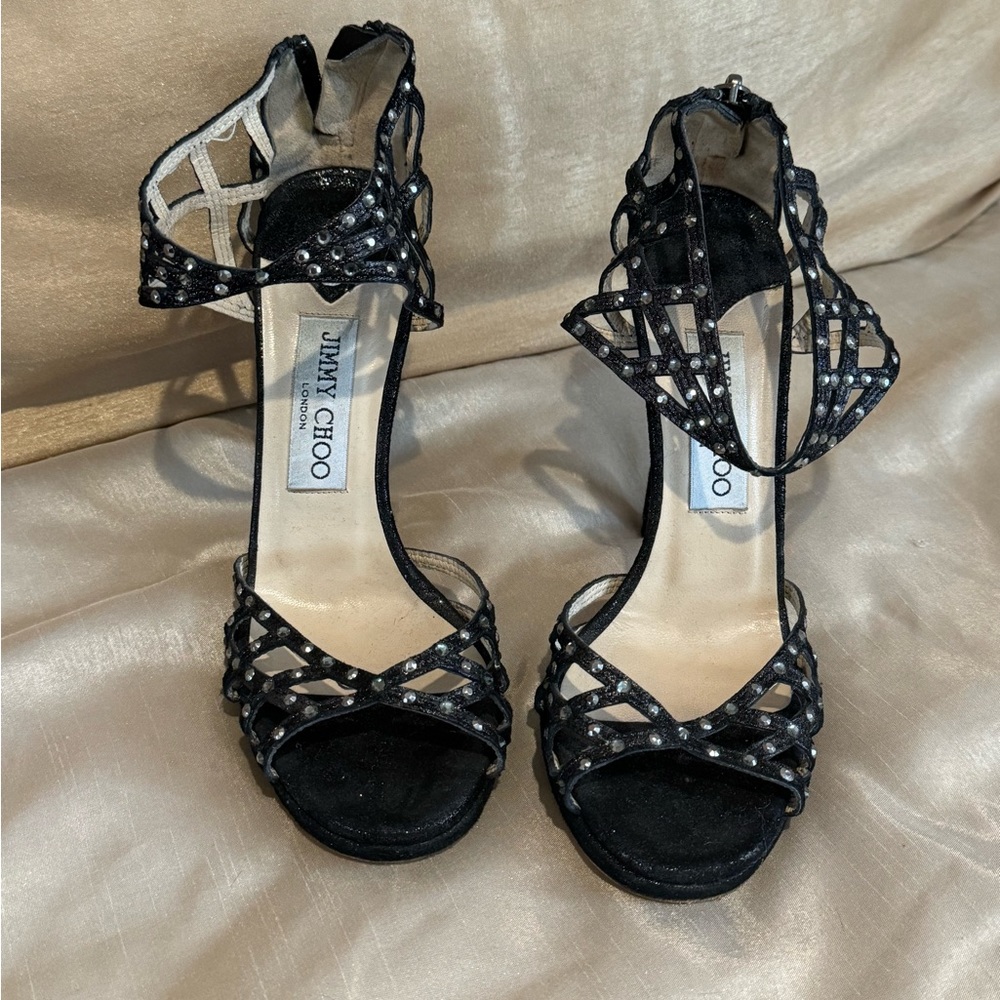 Jimmy Choo Emerald Black Sandal heels size 36